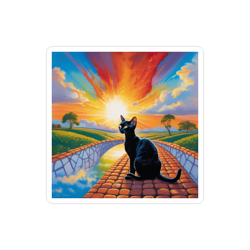 PugMug Custom Black Devon Rex Cat Sticker