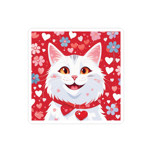 PugMug Custom White Companion Cat Sticker