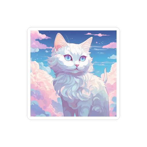 PugMug Custom White Companion Cat Sticker