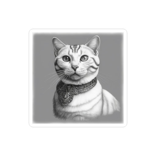 PugMug Custom White American Shorthair Cat Sticker