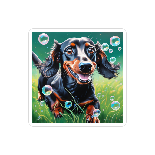 PugMug Custom Black Dachshund Sticker