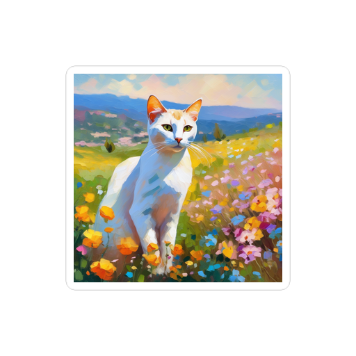 PugMug Custom White Abyssinian Cat Sticker