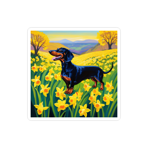 PugMug Custom Black Dachshund Sticker