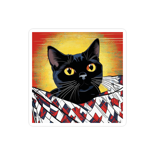 PugMug Custom Black British Shorthair Cat Sticker