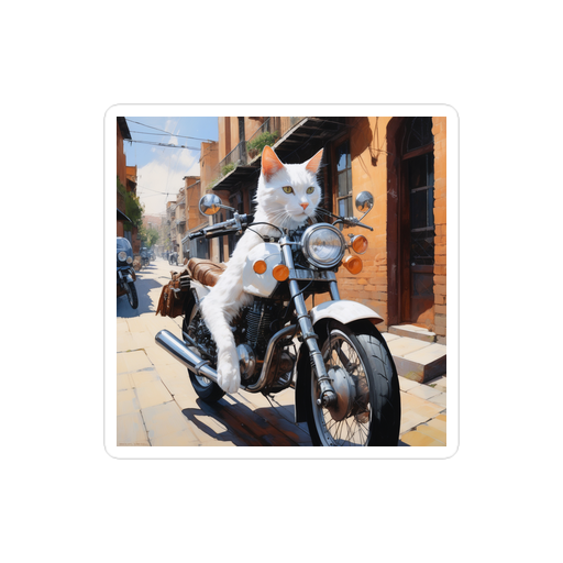 PugMug Custom White Companion Cat Sticker