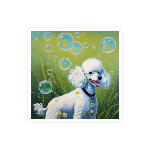 PugMug Custom White Poodle Sticker