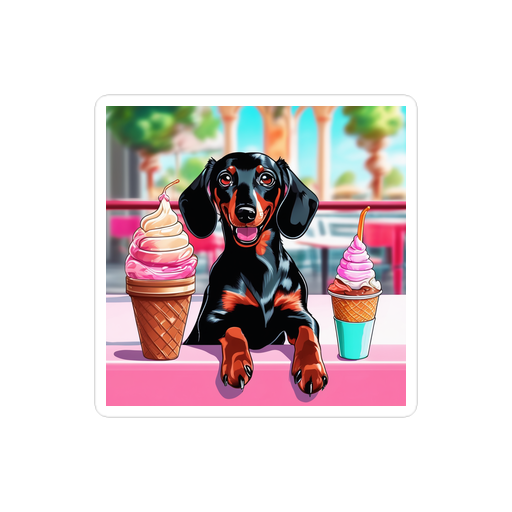 PugMug Custom Black Dachshund Sticker
