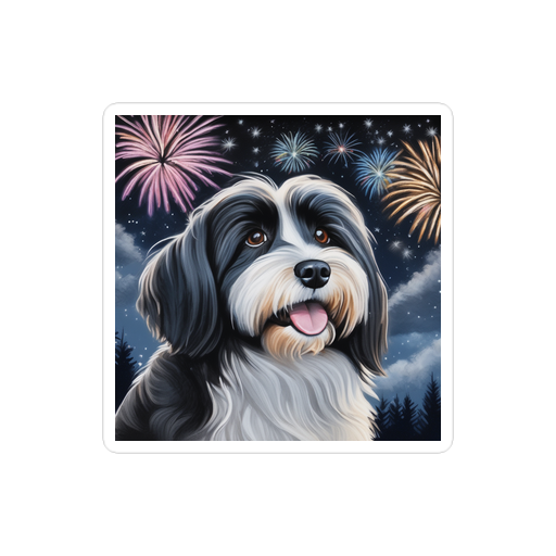 PugMug Custom Black-and-white Havanese Dog Sticker