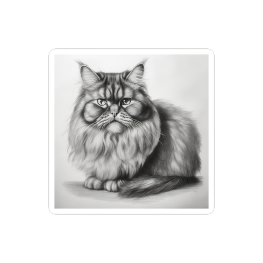 PugMug Custom Tabby Persian Cat Sticker