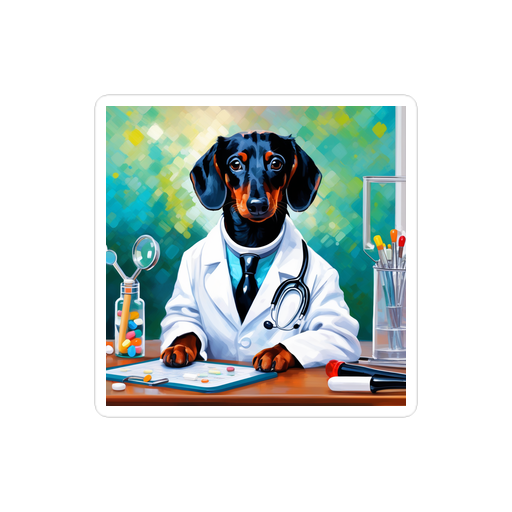 PugMug Custom Black Dachshund Sticker