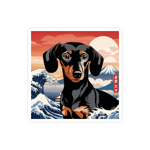 PugMug Custom Black Dachshund Sticker