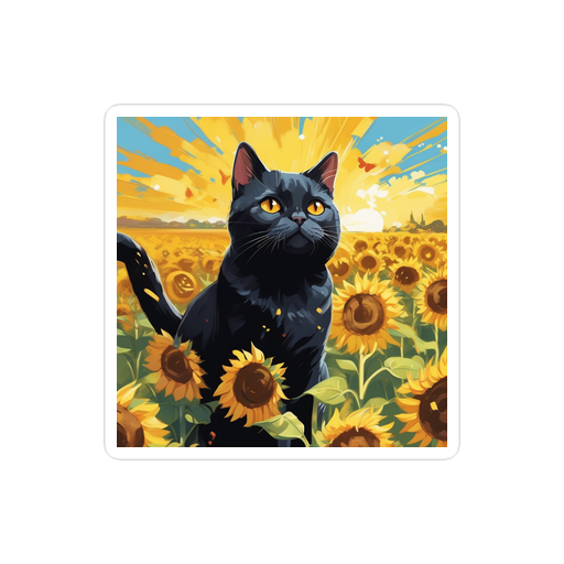 PugMug Custom Black British Shorthair Cat Sticker