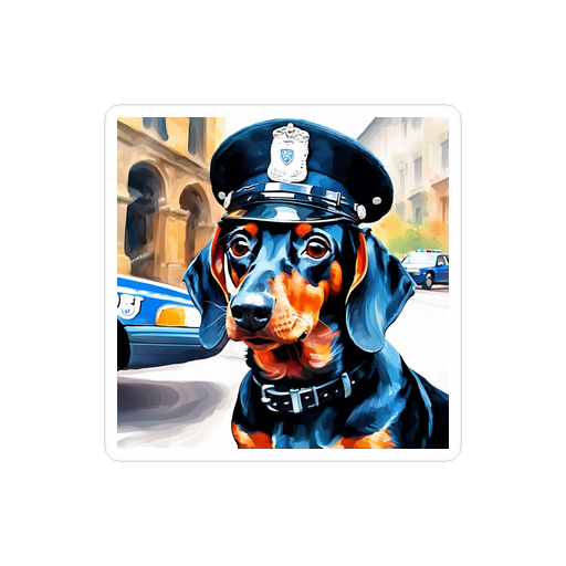 PugMug Custom Black Dachshund Sticker