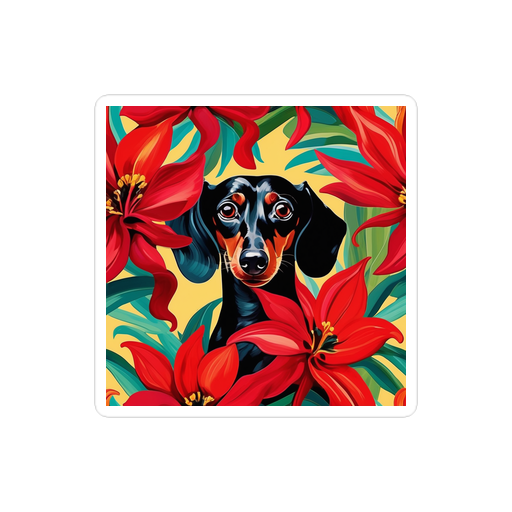 PugMug Custom Black Dachshund Sticker