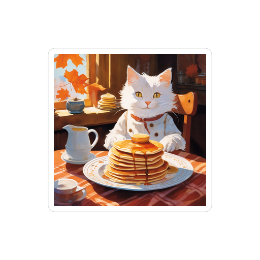 PugMug Custom White Companion Cat Sticker