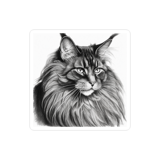 PugMug Custom Black Maine Coon Cat Sticker