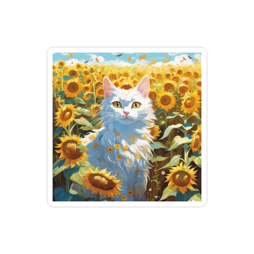 PugMug Custom White Companion Cat Sticker