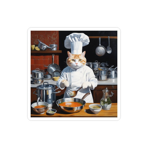 PugMug Custom White Companion Cat Sticker