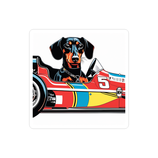 PugMug Custom Black Dachshund Sticker