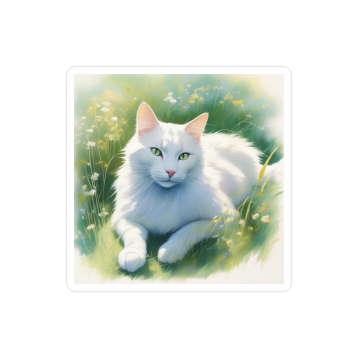 PugMug Custom White Companion Cat Sticker