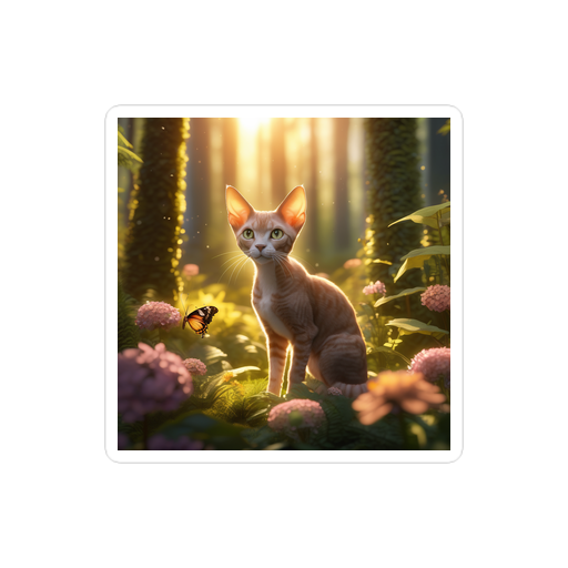 PugMug Custom Tabby Devon Rex Cat Sticker