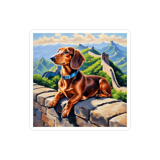 PugMug Custom Tan Dachshund Sticker