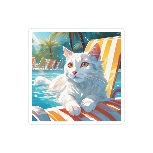 PugMug Custom White Companion Cat Sticker