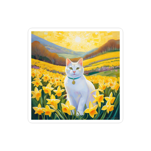 PugMug Custom White Companion Cat Sticker