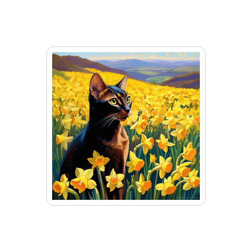 PugMug Custom Black Abyssinian Cat Sticker