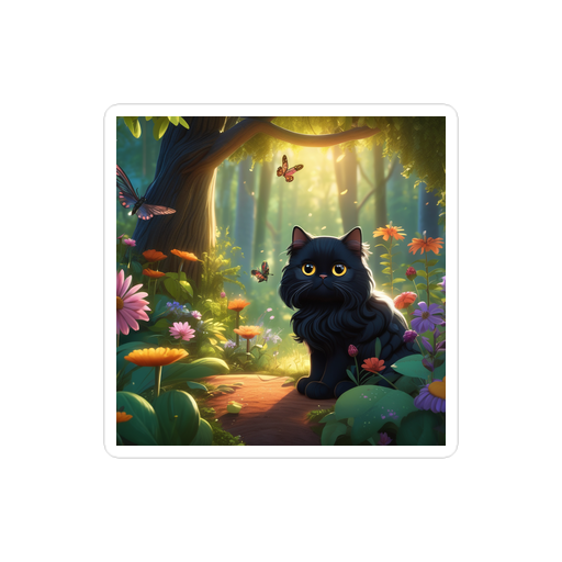 PugMug Custom Black Persian Cat Sticker