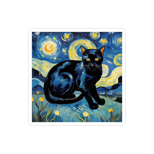 PugMug Custom Black Exotic Cat Sticker