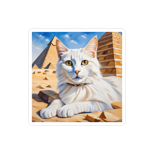 PugMug Custom White Companion Cat Sticker