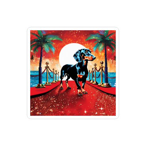 PugMug Custom Black Dachshund Sticker