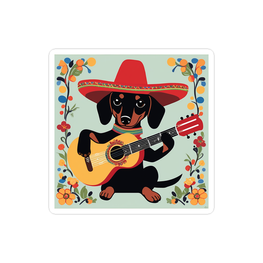 PugMug Custom Black Dachshund Sticker