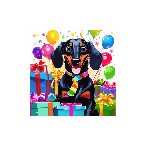 PugMug Custom Black Dachshund Sticker