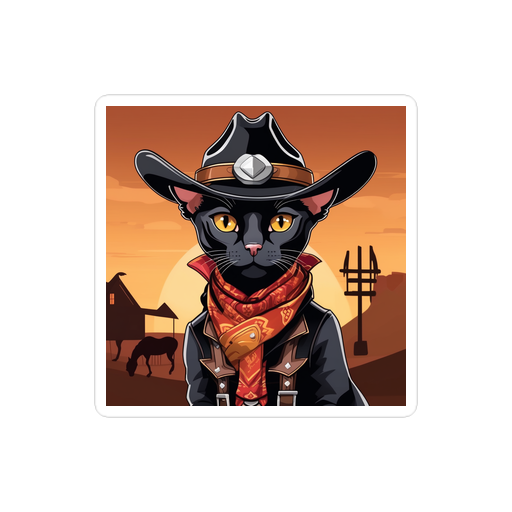 PugMug Custom Black Devon Rex Cat Sticker