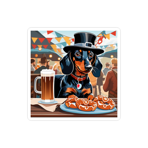 PugMug Custom Black Dachshund Sticker