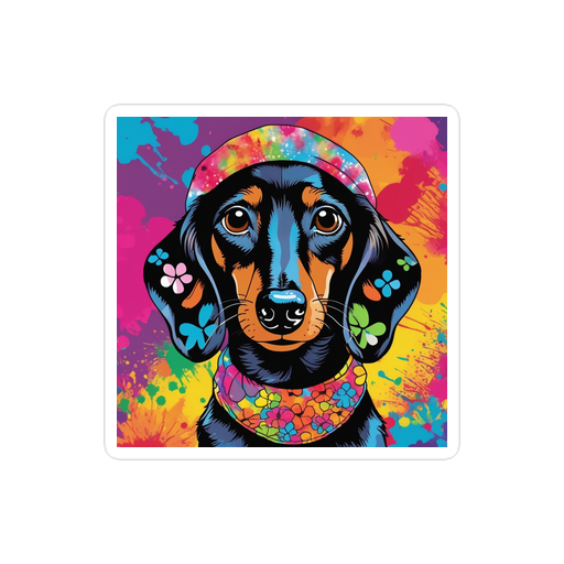 PugMug Custom Black Dachshund Sticker