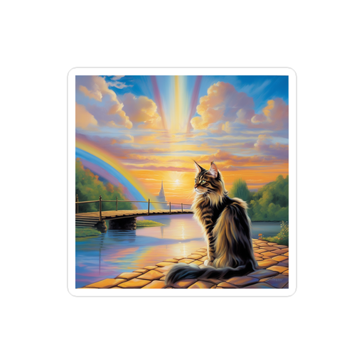 PugMug Custom Tabby Maine Coon Cat Sticker