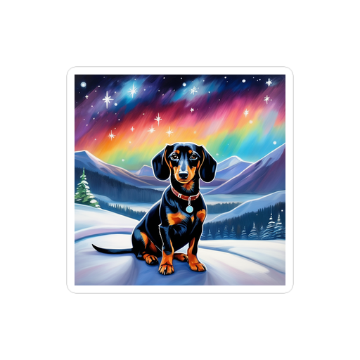 PugMug Custom Black Dachshund Sticker