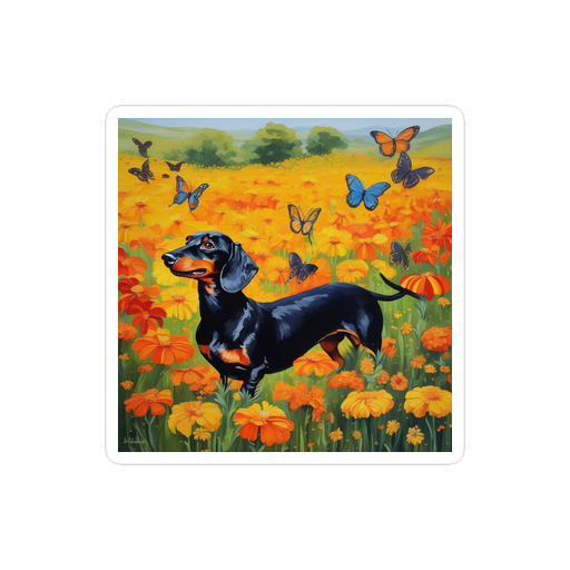 PugMug Custom Black Dachshund Sticker