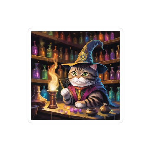 PugMug Custom Tabby Scottish Fold Cat Sticker