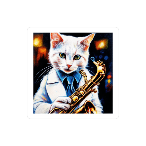 PugMug Custom White Companion Cat Sticker