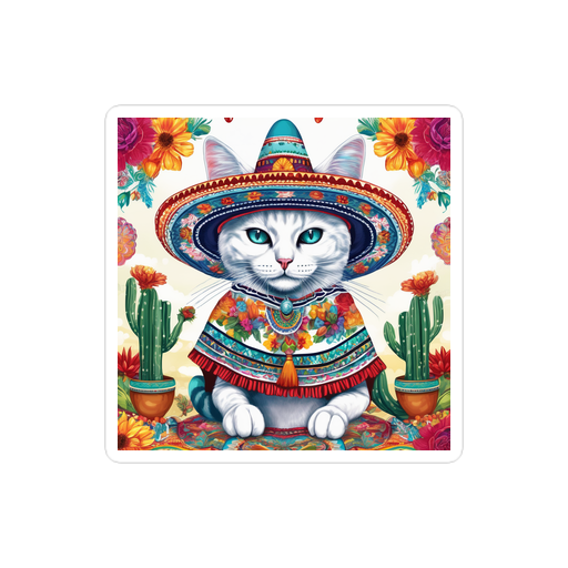 PugMug Custom White Companion Cat Sticker