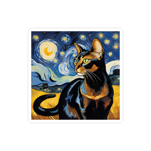 PugMug Custom Black Abyssinian Cat Sticker