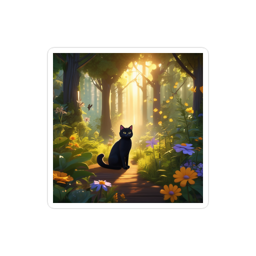 PugMug Custom Black Companion Cat Sticker