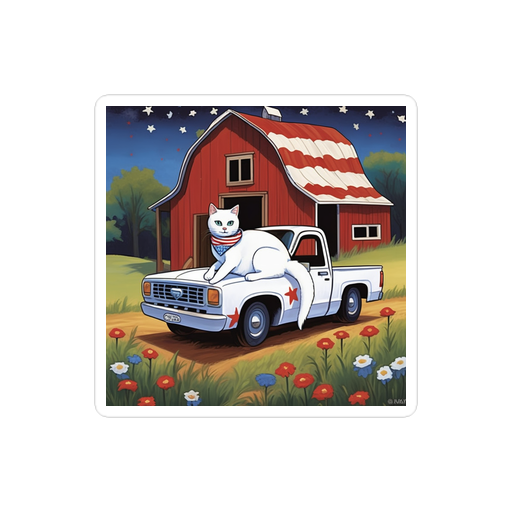 PugMug Custom White Companion Cat Sticker