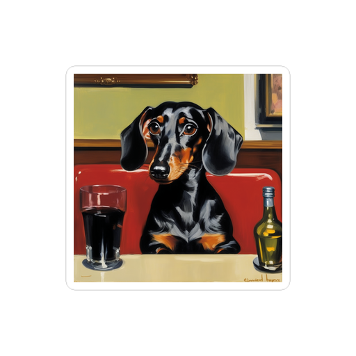 PugMug Custom Black Dachshund Sticker