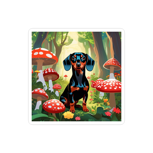 PugMug Custom Black Dachshund Sticker