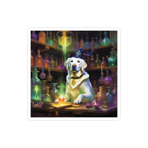 PugMug Custom White Labrador Retriever Sticker